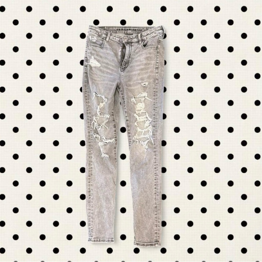 Distressed Gray Women's American Eagle extreme hi rise jegging Jeans